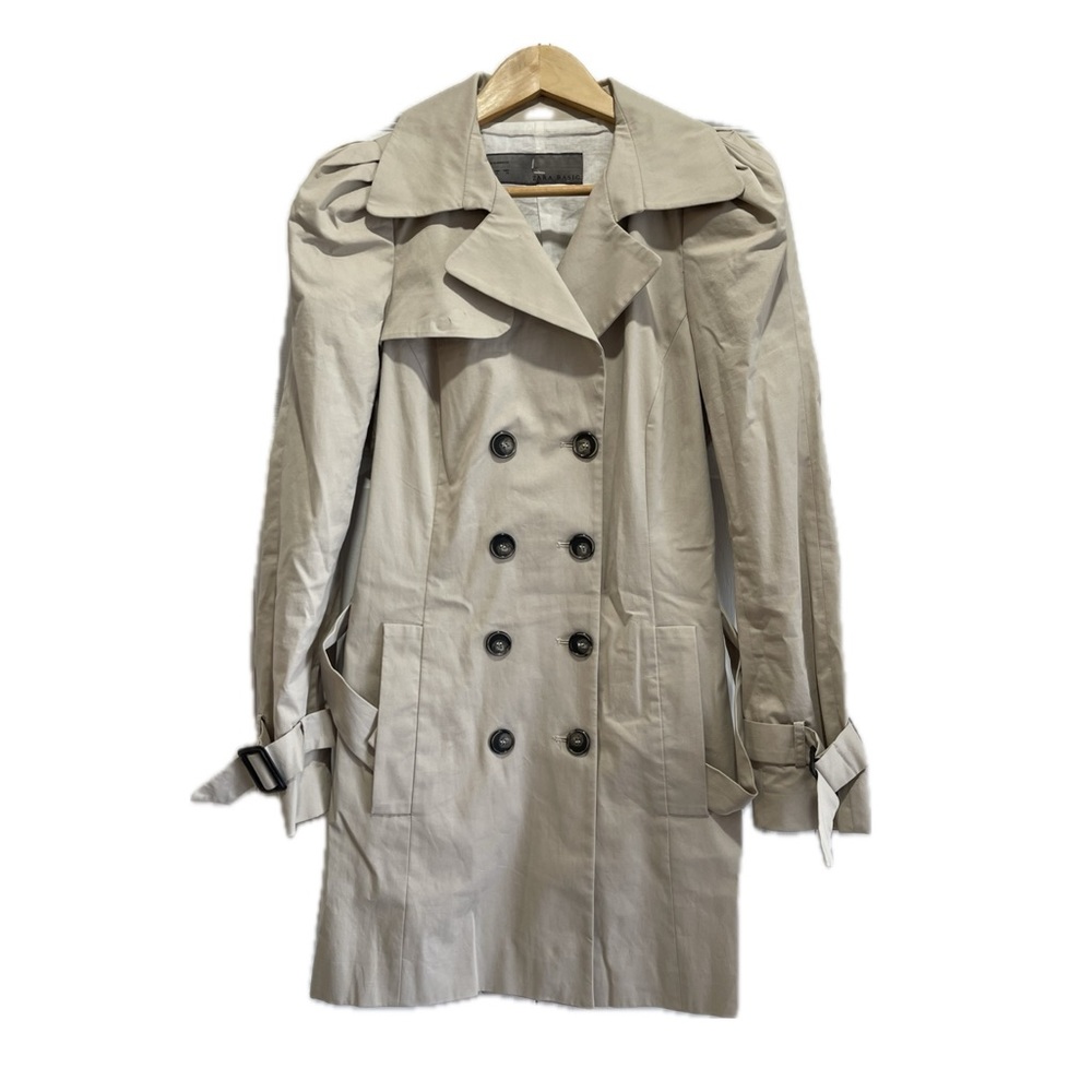 NWOT-Sz.S-Pleated Shoulder Trench Coat